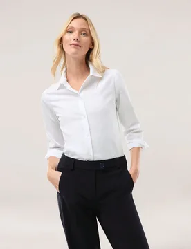 Extraglatt-Hemdbluse Everyday 2.0, noch offen: Filter Passform#normale Größen, Farbe Weiß, 42, bügelfrei reine Baumwolle Damen - Walbusch - FashionsVida