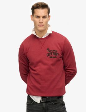 Superdry Men's Workwear Sweatshirt mit Applikation Rot - Größe: L
