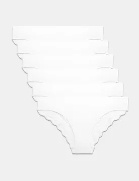 Pk Cotton Rich Printed Brazilian Knickers White female - M&S - FashionsVida