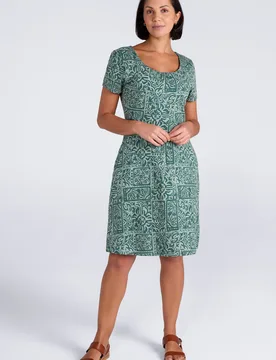 Orchid Patterned Womens UV Dress - Green - Green - Size: 10 - Mountain Warehouse - FashionsVida