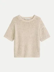 Marc O' Polo Pullover Loose aus Bändchengarn Beige S