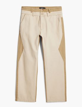 Pantalon vaquero doble cintura, Algodon, Blanco, 28
