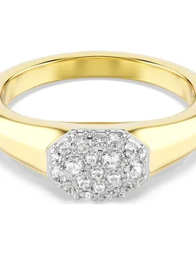 Anello Dextera, Taglio misto, Bianco, Finitura oro 18K 60 - Swarovski - FashionsVida