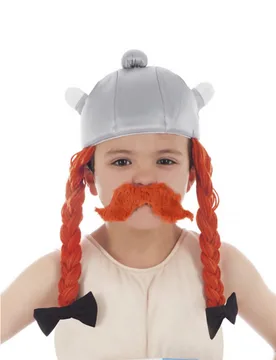 Obelix-Kinderhelm mit Zoepfen Lizenzartikel grau-orange - CHAKS - FashionsVida