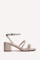 Hariette Nude Faux Leather Plaited Heels - Nude - Size: 7-Standard Fit