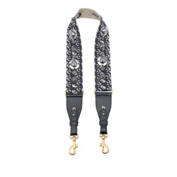 Oblique Embroidered Canvas Studded Shoulder Strap