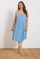 Strappy Midi Sundress - Light Blue - Size: 34-36