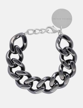 Mini Flat Chain Bracelet Schwarz