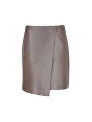 Riani Falda de cuero gris 34
