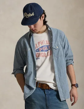 Camisa de hombre de algodón estampada - Polo Ralph Lauren - FashionsVida