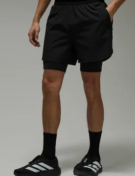 Men's Common Pace Running Ultra 5inch 2in1 Short Black Size Large Black L - boohooMAN - FashionsVida