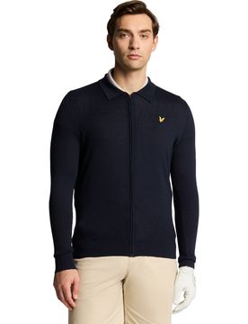 Lyle Strickacke Airlight Knitted Collared, navy s
