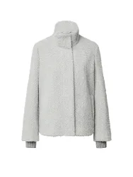 Jacke in Felloptik hellgrau 44 damen