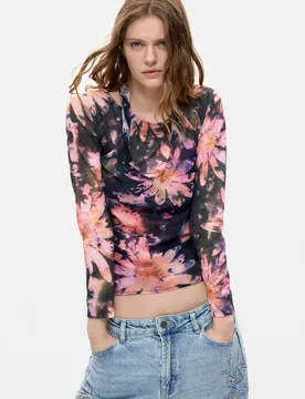 Blouse imprimée à manches longues BLUE M female - Desigual - FashionsVida