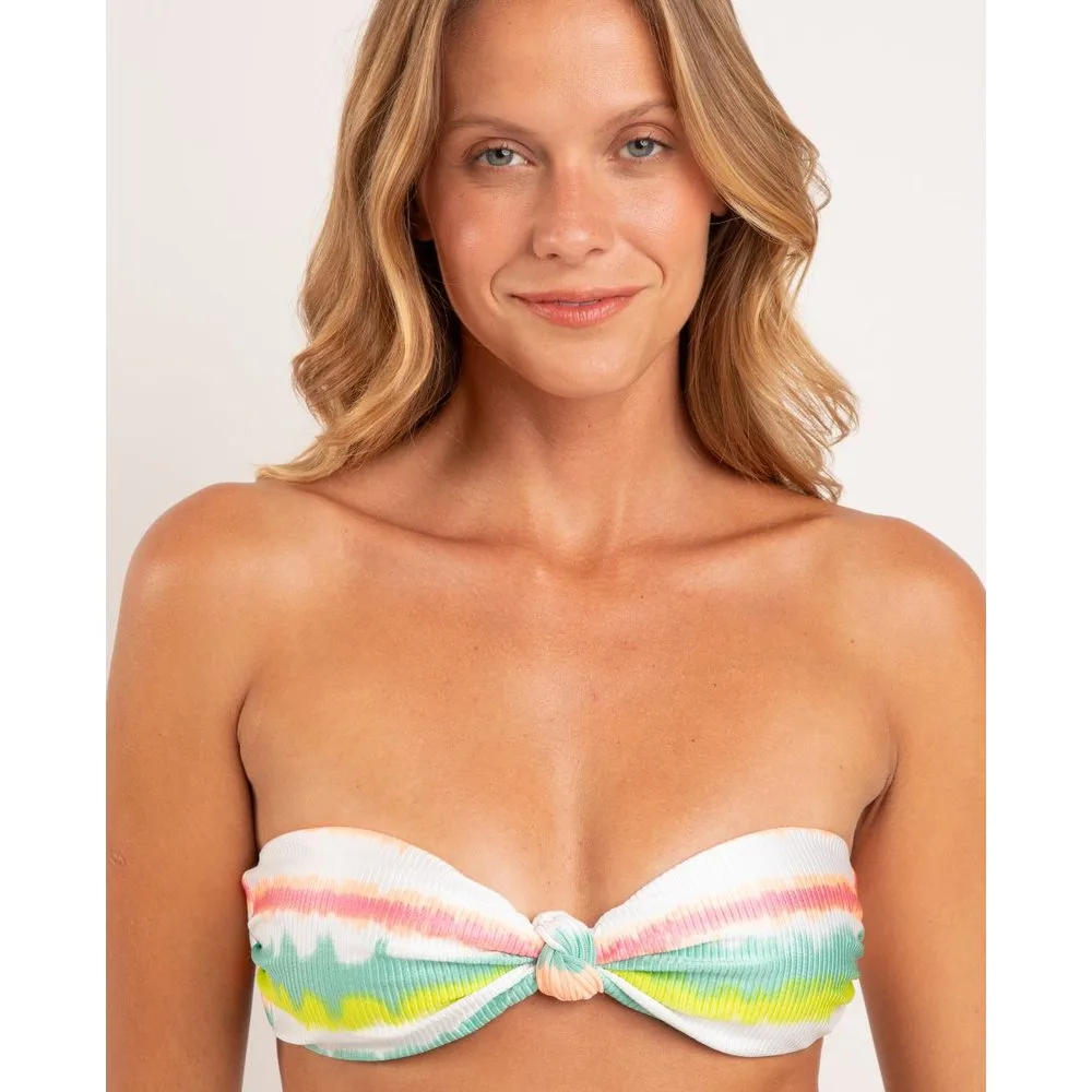 Top de bikini bandeau estampado con relleno - Río de Sol - FashionsVida
