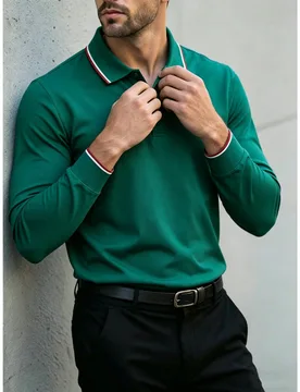 Camisa polo de golf para hombre, camisa polo de manga corta con diseño de botones, de moda y casual para negocios - Shein - FashionsVida