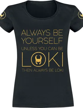 Marvel T-Shirt - Always Be Yourself - XL bis XXL - für Damen - Größe XXL - schwarz - Lizenzierter Fanartikel - Frauen - female - LOKI - FashionsVida