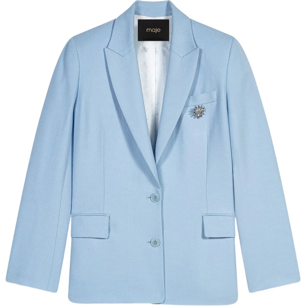 Blazer de mujer con doble botonadura y corte recto - Maje - FashionsVida