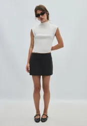 Mini-Hosenrock mit breitem Bund Schwarz XS