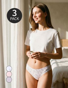 Perizomi tanga in cotone 3 confezioni - multicolor