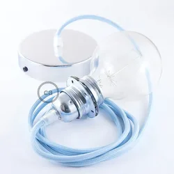 Cables Lampe Suspendue Pendel Pour Abat-jour Rm17 50 Cm Light Blue / Chrome Plated One Size