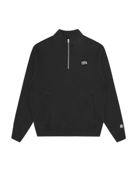 Woven Patch Arch Logo Quarter Zip Crewneck