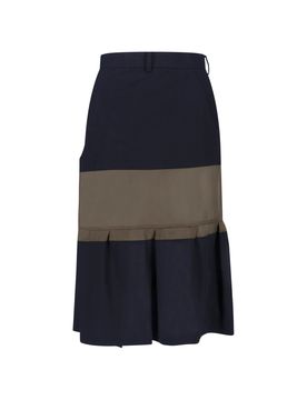 Wool Asymmetric Skirt with Cupro Lining