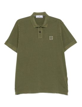 Stone Island Polo in cotone verde