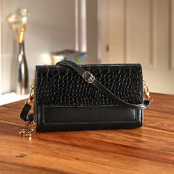 Tasche "Kroko" 2-in-1 RFID-Schutz schwarz