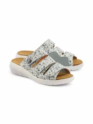 Hallux-Klett-Pantolette Superweich - Beige-Silber - female - Size: 40