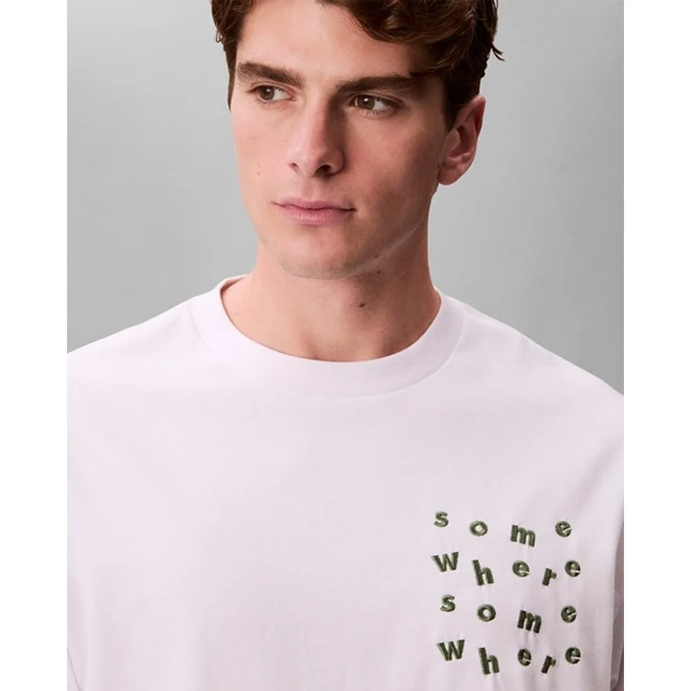 Camiseta Hombre Letras Bordadas - Calvin Klein Jeans - FashionsVida
