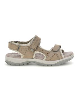 Sandali beige perla in vera pelle con strappi in velcro FD54 39