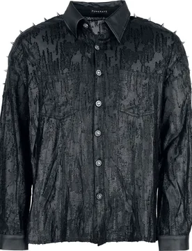 Gothic Langarmhemd - Punk Handsome Spiked Shirt - M bis L - für Männer - Größe L - schwarz - Männer - male - Punk Rave - FashionsVida