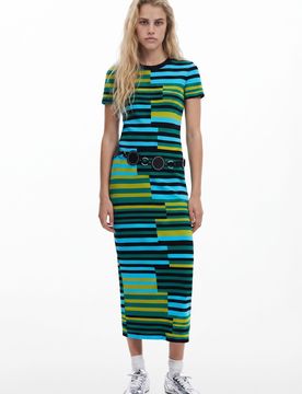 Robe longue à rayures, XS