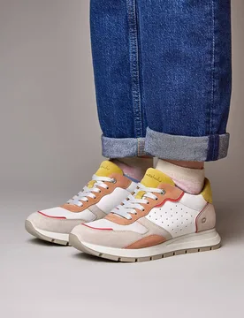 Women's 'Teresa' Lace Up Mesh Panel Trainers Size: 7 - Multicolor - Size: 7 - Moshulu - FashionsVida