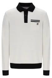 Gardenia/ Black Francis Knitted Long Sleeve Polo - XS
