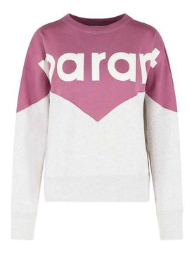 Felpa Houston In Cotone Con Logo Malva Nebbia