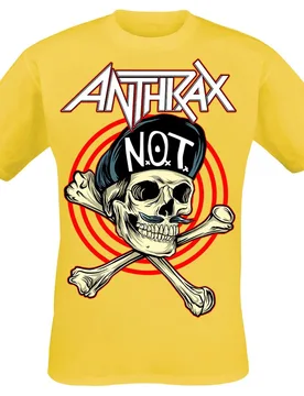 T-Shirt - Not Man - S - für Männer - Größe S - gelb - Lizenziertes Merchandise! - Männer - male - Anthrax - FashionsVida