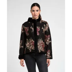 Chaqueta de mujer de ante reversible con estampado y rex rasado