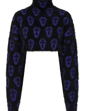 Gothic Strickpullover - Lyric Jumper - XL - für Damen - Größe XL - schwarz/lila - Frauen - female - Banned Alternative - FashionsVida