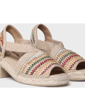 Alpargatas de tacón de mujer con estampado de rayas - Toni Pons - FashionsVida