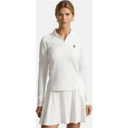 Polo de mujer de manga larga con cremallera