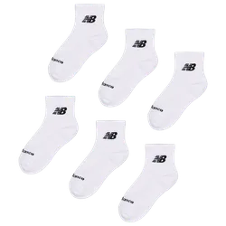 Quarter 6 Pack Unisex Socken - Weiß - Größe 43-46 - Baumwolle White 43-46