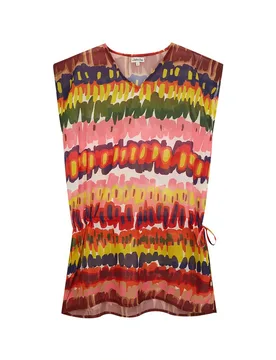 Vestido de playa corto con estampado abstracto - Dolores Cortés - FashionsVida