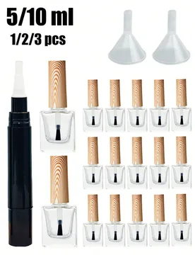 Botella de esmalte de uñas con cepillo de vidrio vacía, botella de mezcla, envase de gel de uñas - Envases rellenables a prueba de fugas para gel d - Shein - FashionsVida