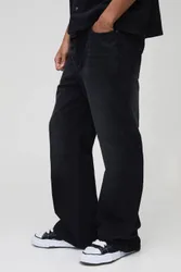 Herren Entspannte Schlagjeans In Verwaschenem Schwarz Black Größe 28R