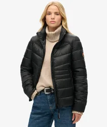 Superdry Damen Wattierte Fuji Steppjacke Schwarz - Größe: 36