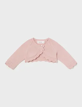 Bolerino in misto cotone rosa ricamato - Mayoral - FashionsVida