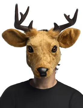 Tiermaske Plüsch Hirsch Demi-Maske für Erwachsene braun - BOLAND BV - FashionsVida