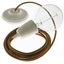 Cables Suspension Luminaire Rz23 Zigzag Diy 2 M Gold / Burgundy / White One Size